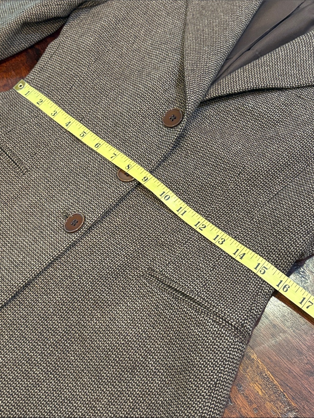 Vintage Ralph Lauren Collection 90s Brown Tweed Blazer Jacket Small / Medium - Picture 11 of 11
